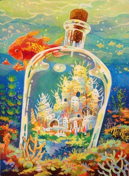 Fish Aquarium Painting - amh0019D modern seabed world ocean